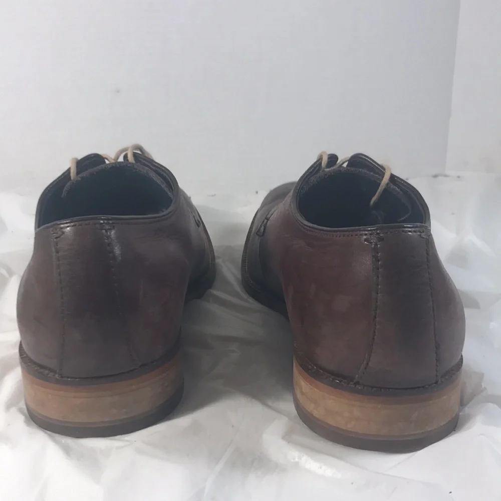 Cole Haan Men's Williams Postman Brown Leather Lace Up Oxford Derby Shoes